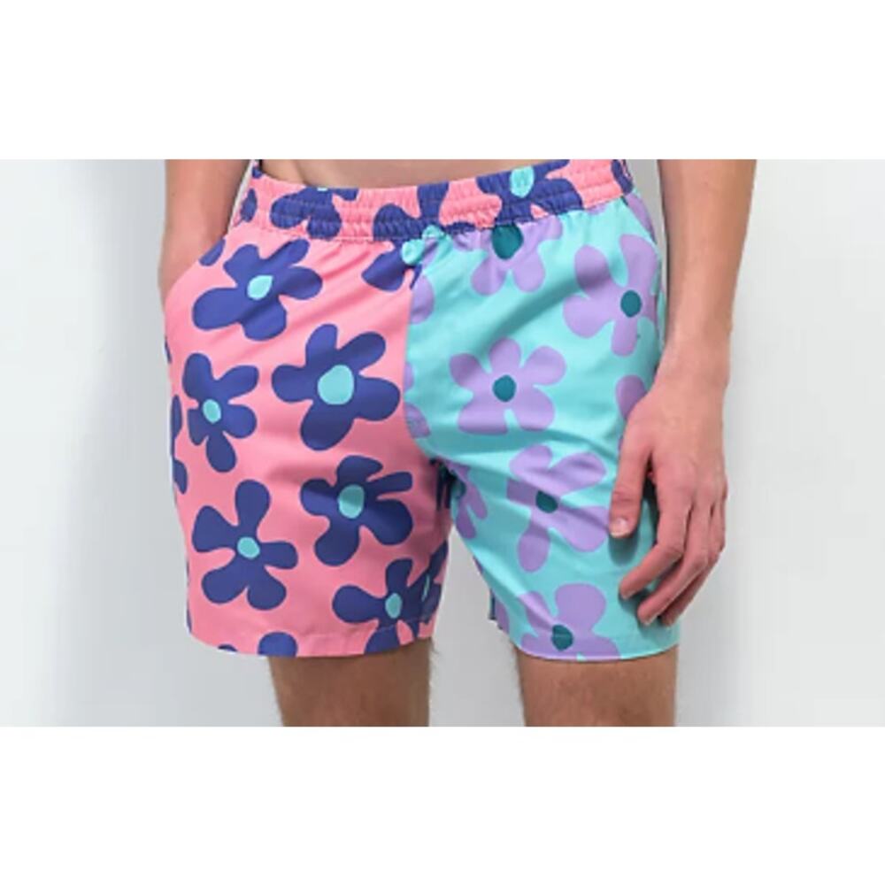 A.LAB Bum Split Pink & Blue‎ Board Shorts size XL
